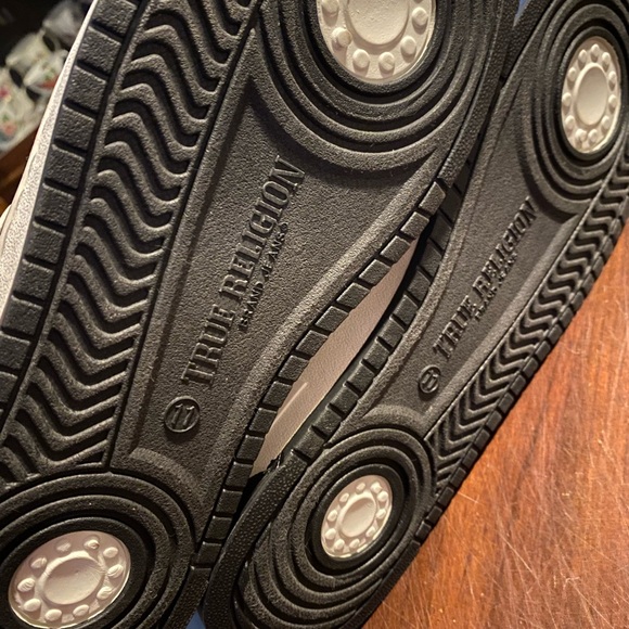 True Religion Black and White and Silver Hightop Sneakers - Picture 3 of 5